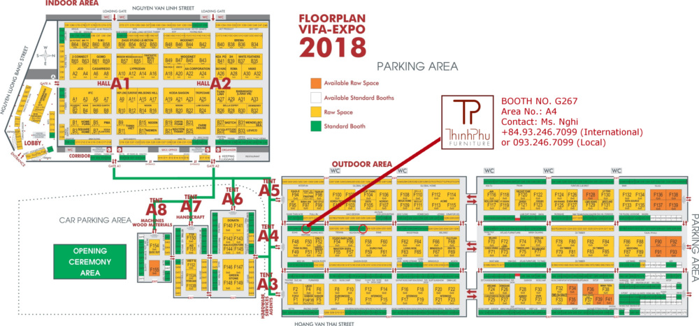 THINH PHU FURNITURE location at VIFA 2018-floor plan